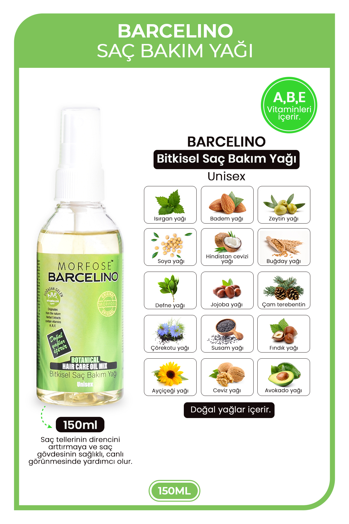 Morfose Barcelino Saç Bakim Yaği 150 Ml