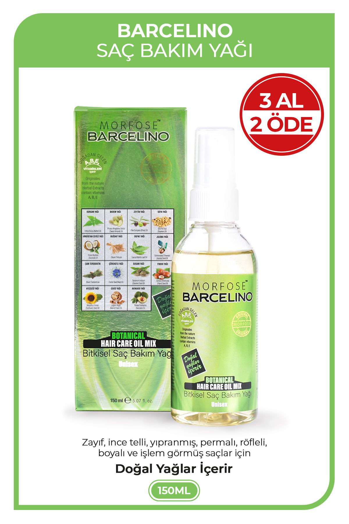Morfose Barcelino Saç Bakim Yaği 150 Ml