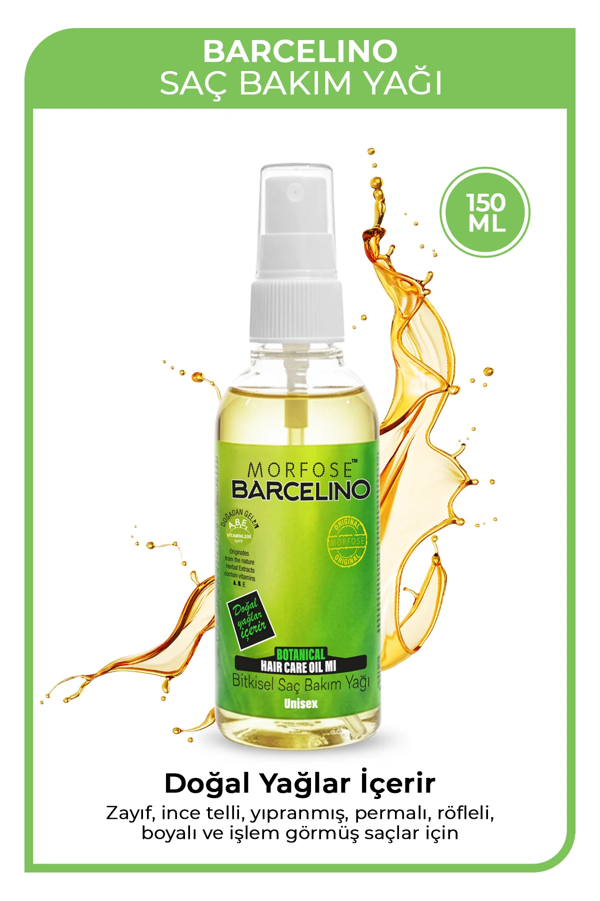 Barcelino Saç Bakım Yağı 150 ml