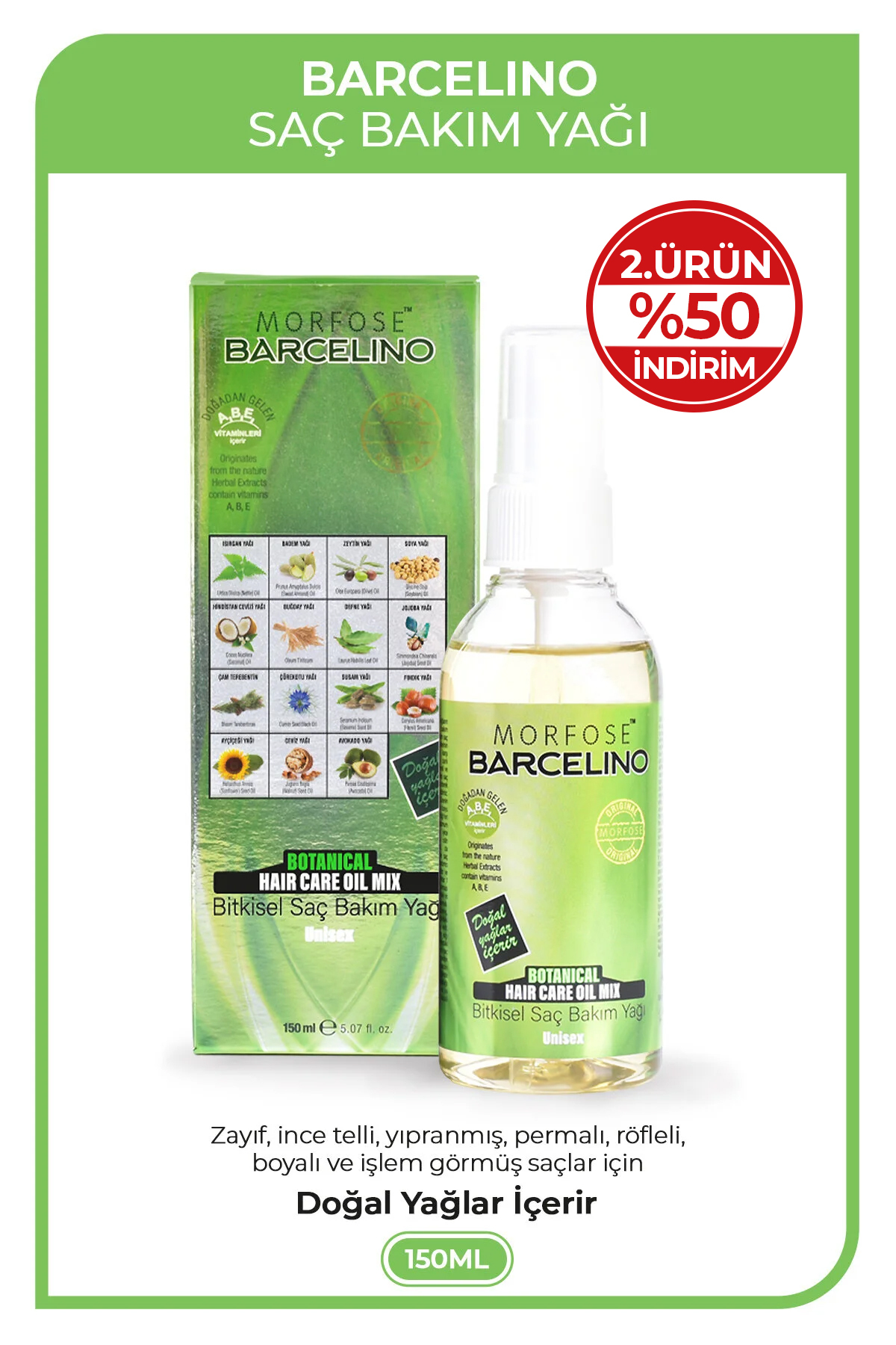 Barcelino Saç Bakım Yağı 150 ml