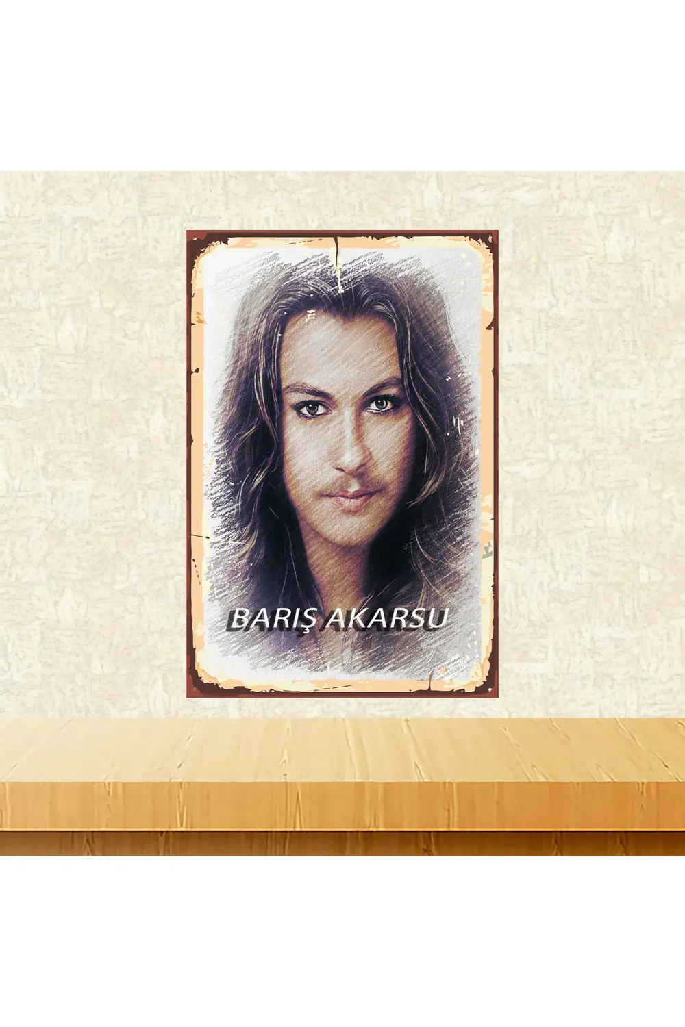 Barış Akarsu Temalı 20 x 30 CM MDF Ahşap Duvar Tablosu Arkasından