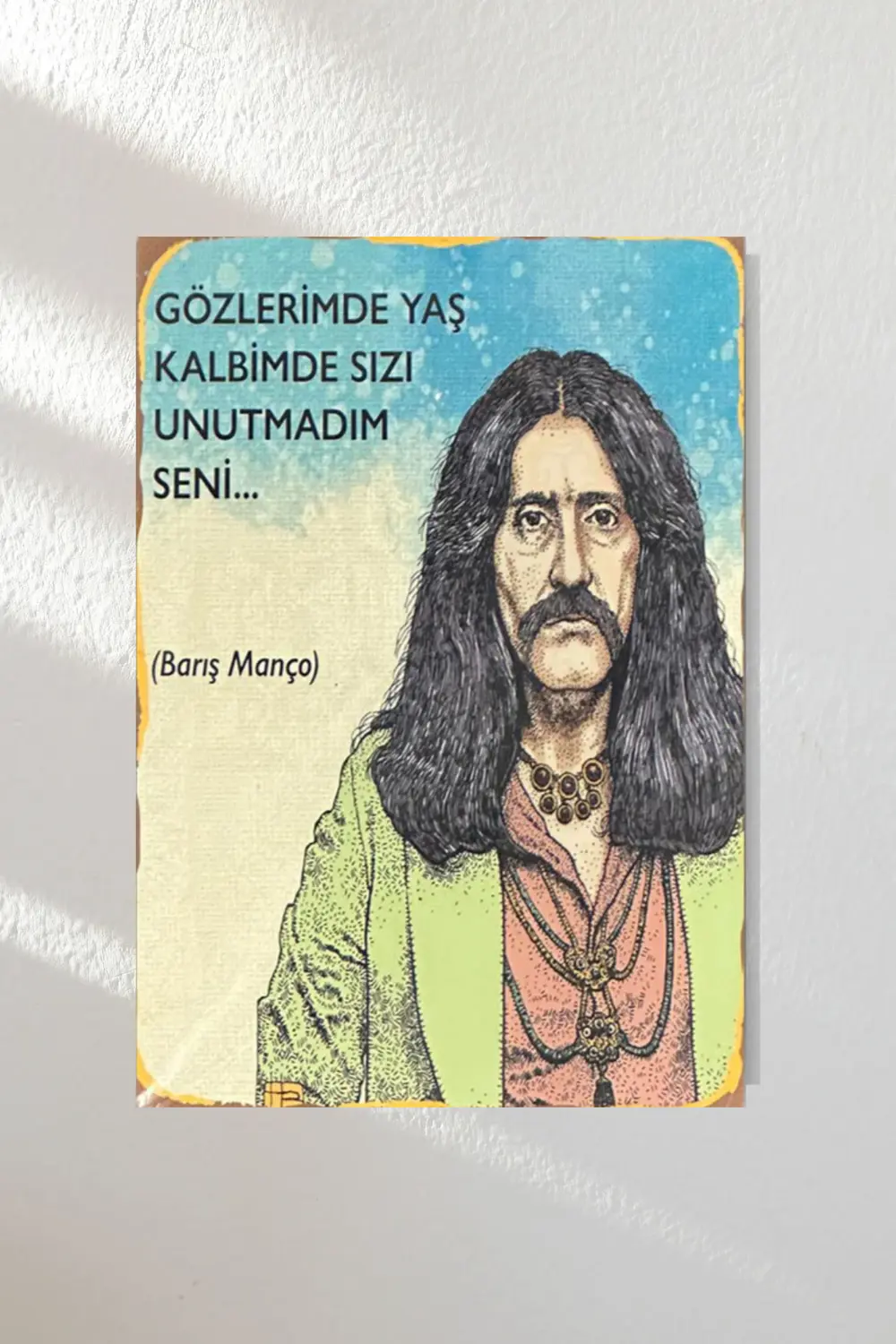 "barış Manço" Ahşap Poster Ikili Set 20*15 Cm
