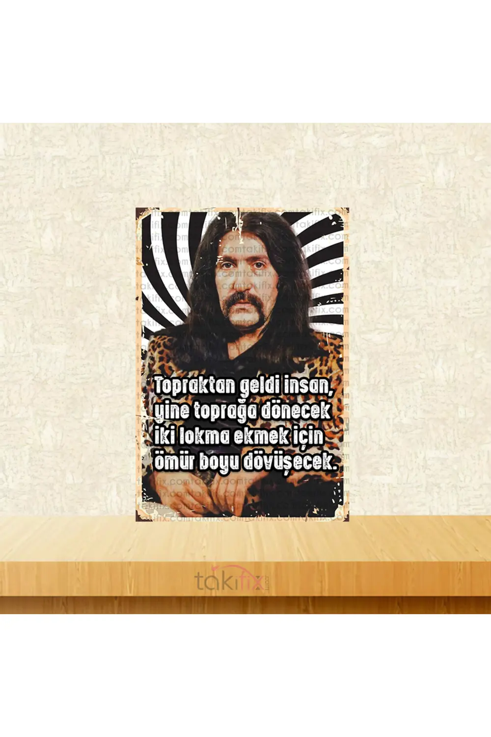 Barış Manço Topraktan Geldi İnsan 20x30 Cm Retro Ahşap Tablo