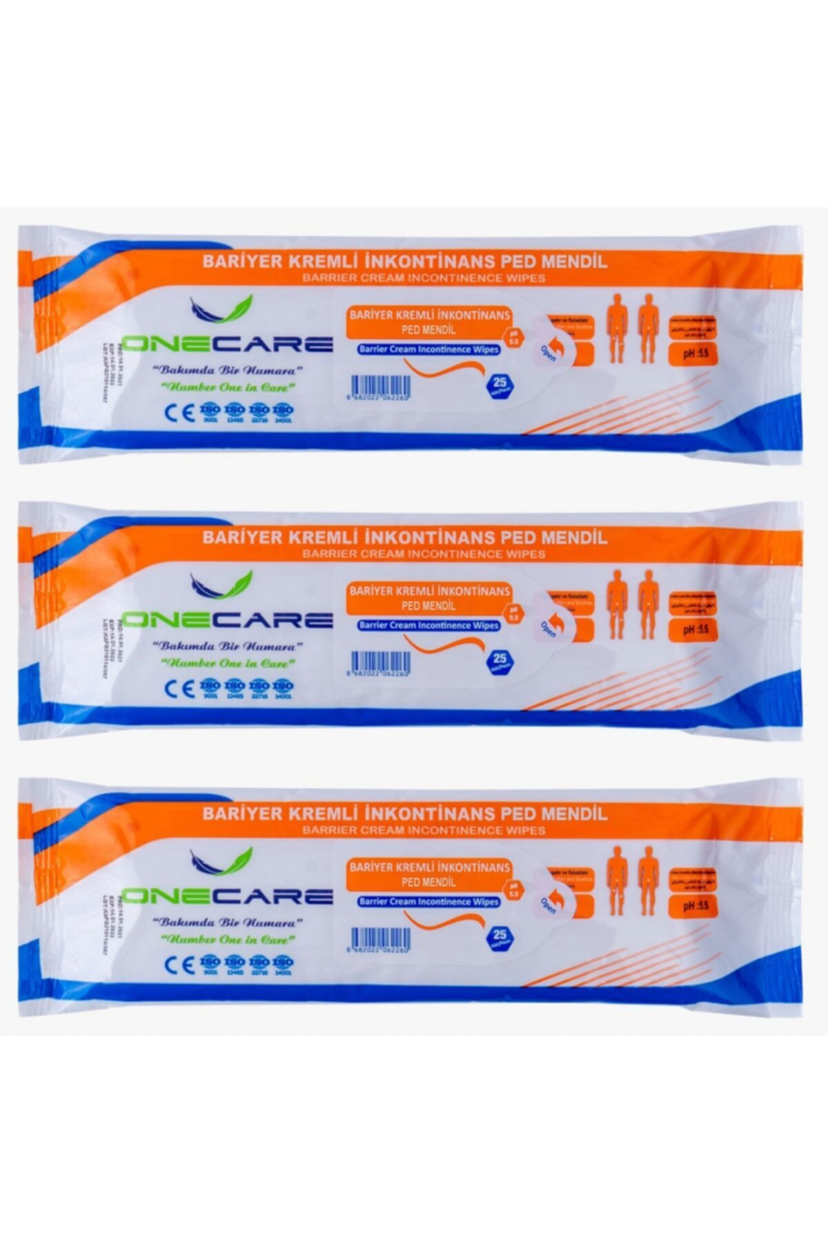 Bariyer Kremli İnkontinans Mendil - Alkolsüz Hasta Temizleme Havl