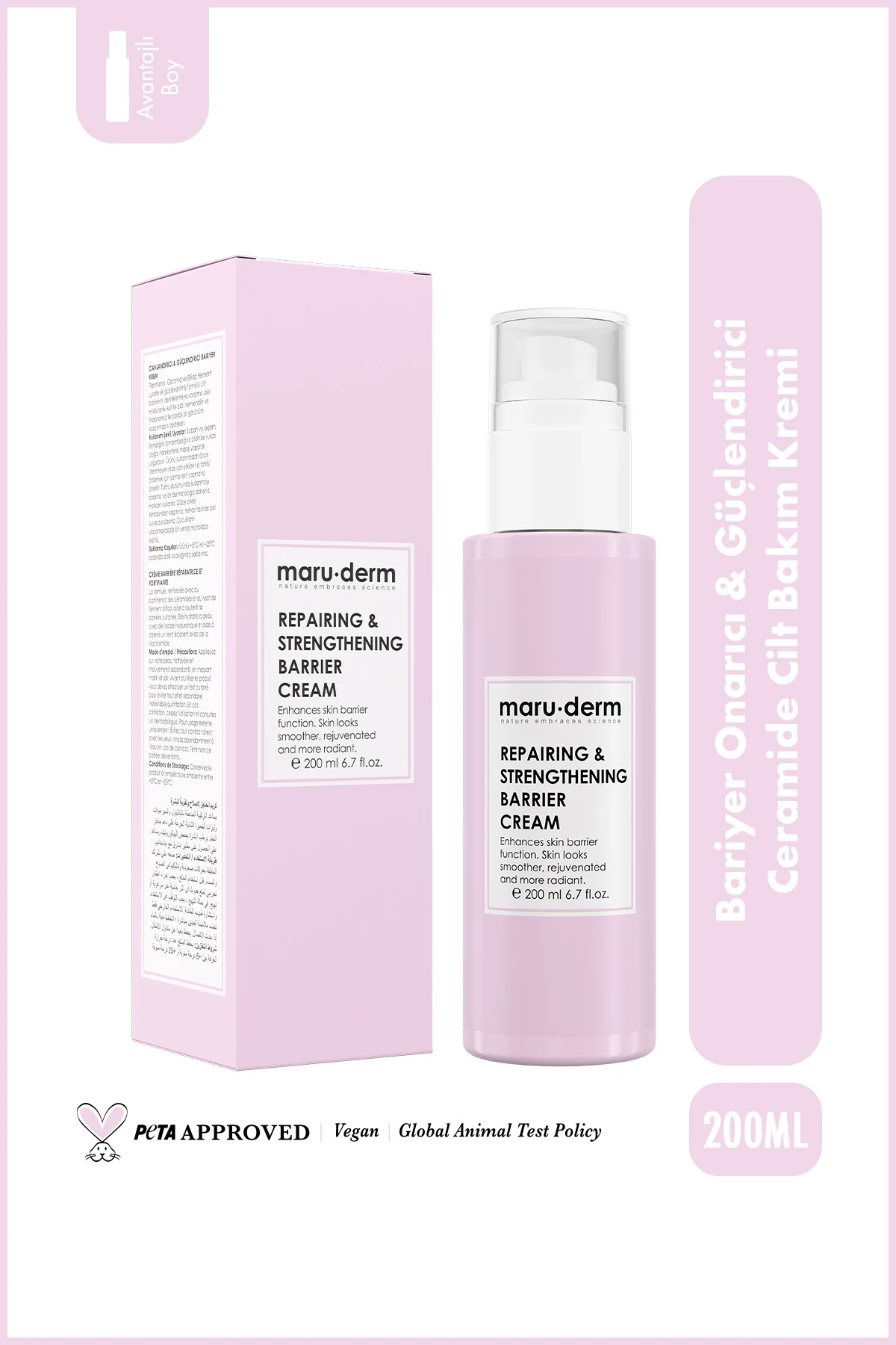 Bariyer Onarıcı & Güçlendirici Ceramide Cilt Bakım Kremi 200 ML