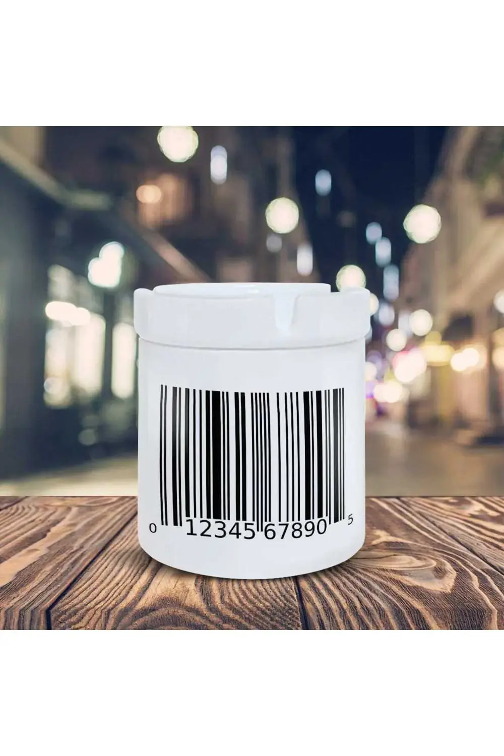 Barkod Tasarım Baskılı Küllük Seramik Kül Tablası-2084