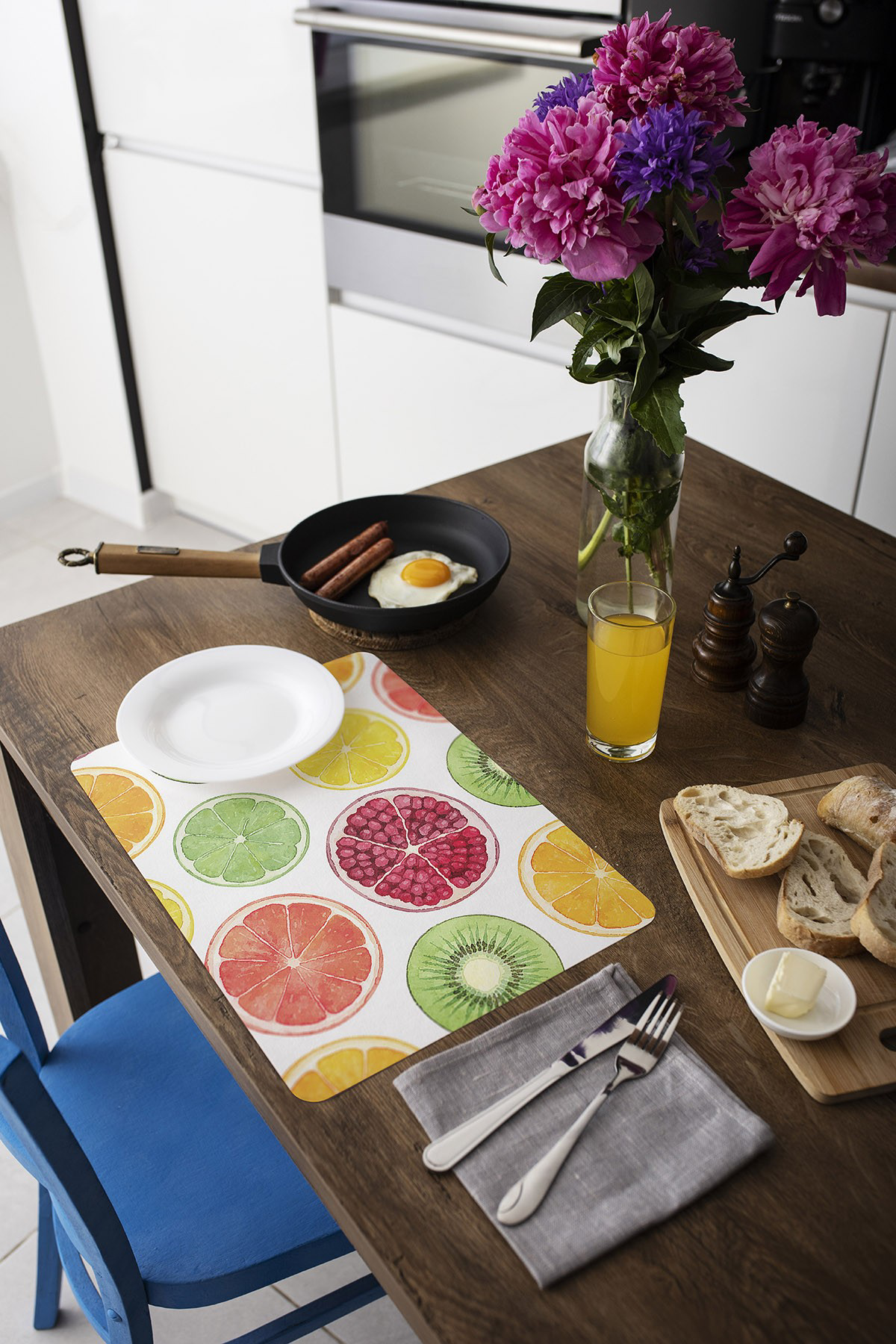 Artikel Bas-011A Dekoratif Baskılı Keçe Amerikan Servisi, Supla 2'Li Serv