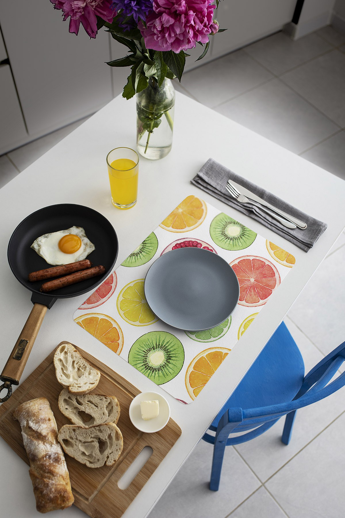 Artikel Bas-011A Dekoratif Baskılı Keçe Amerikan Servisi, Supla 2'Li Serv