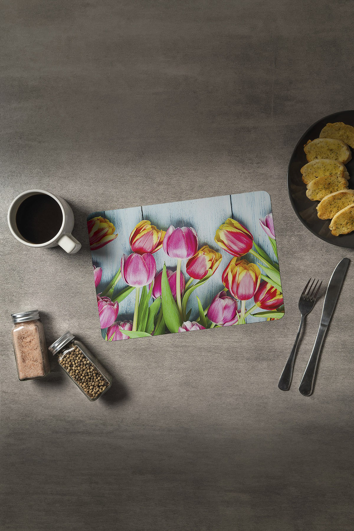 Artikel Bas-019B Dekoratif Baskılı Keçe Amerikan Servisi, Supla 4'Lü Serv