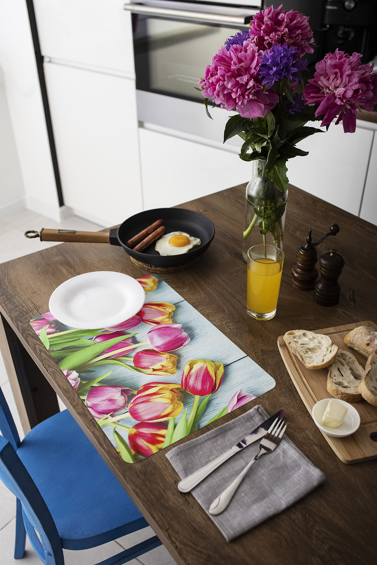 Artikel Bas-019B Dekoratif Baskılı Keçe Amerikan Servisi, Supla 4'Lü Serv