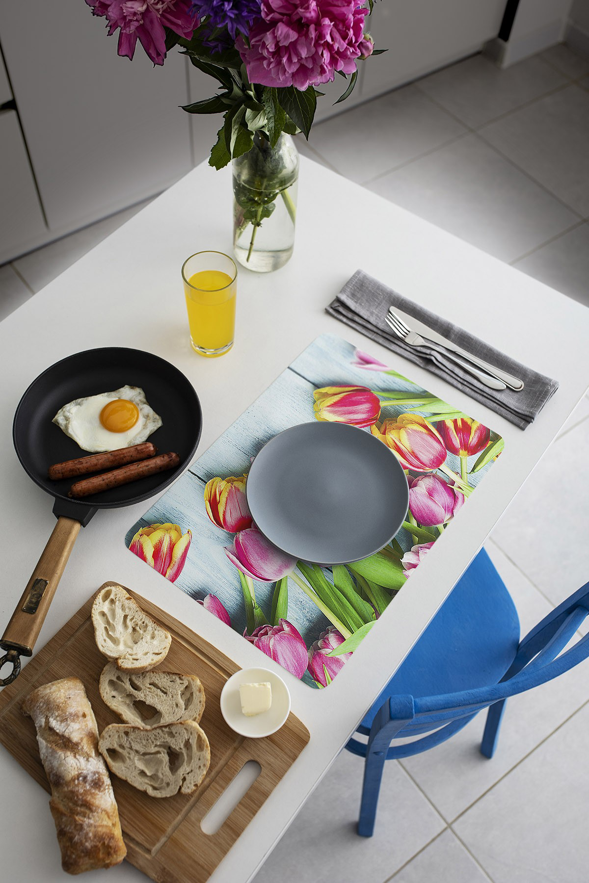 Artikel Bas-019B Dekoratif Baskılı Keçe Amerikan Servisi, Supla 4'Lü Serv