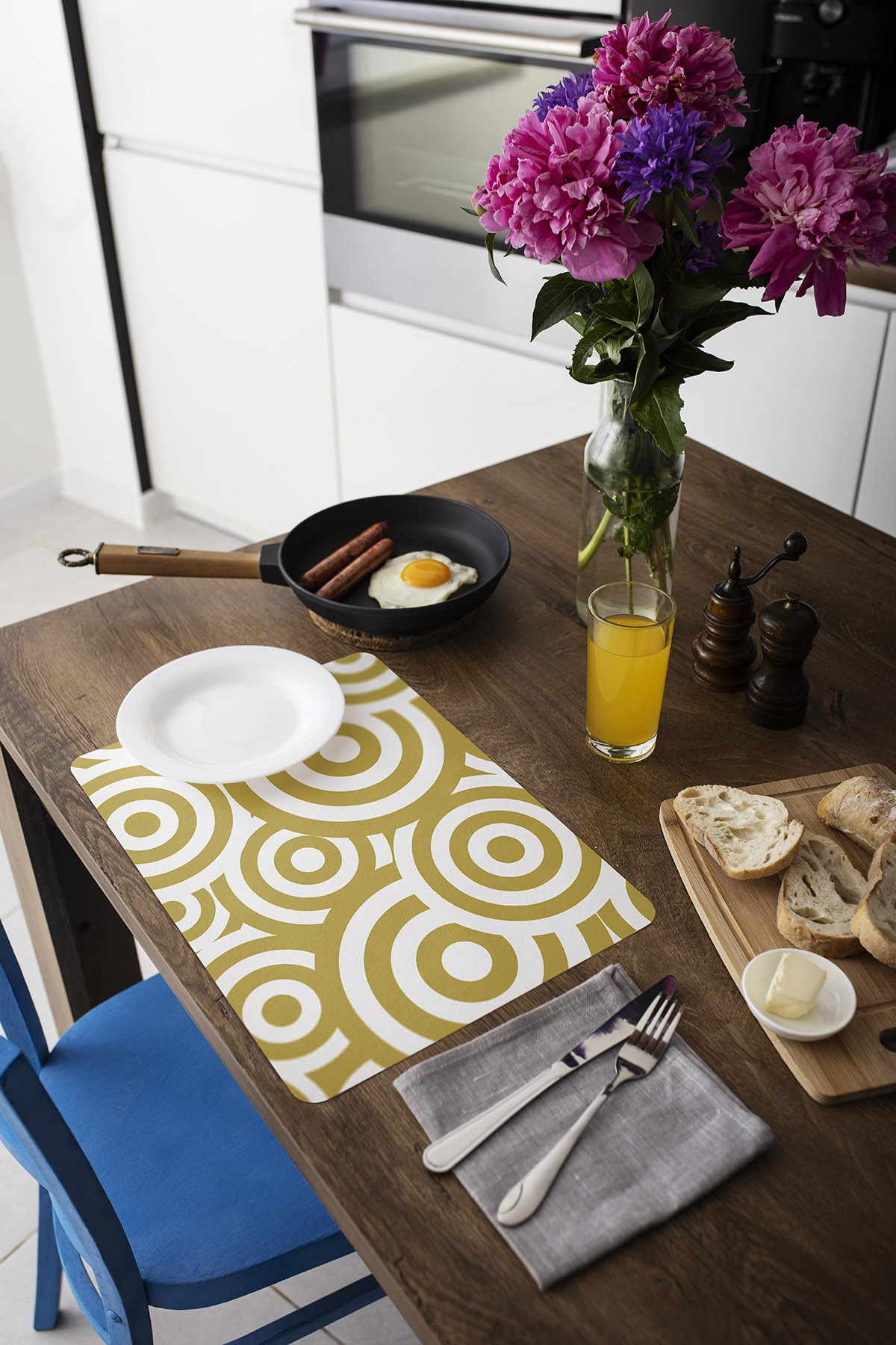 Artikel Bas-027A Dekoratif Baskılı Keçe Amerikan Servisi, Supla 2'Li Serv