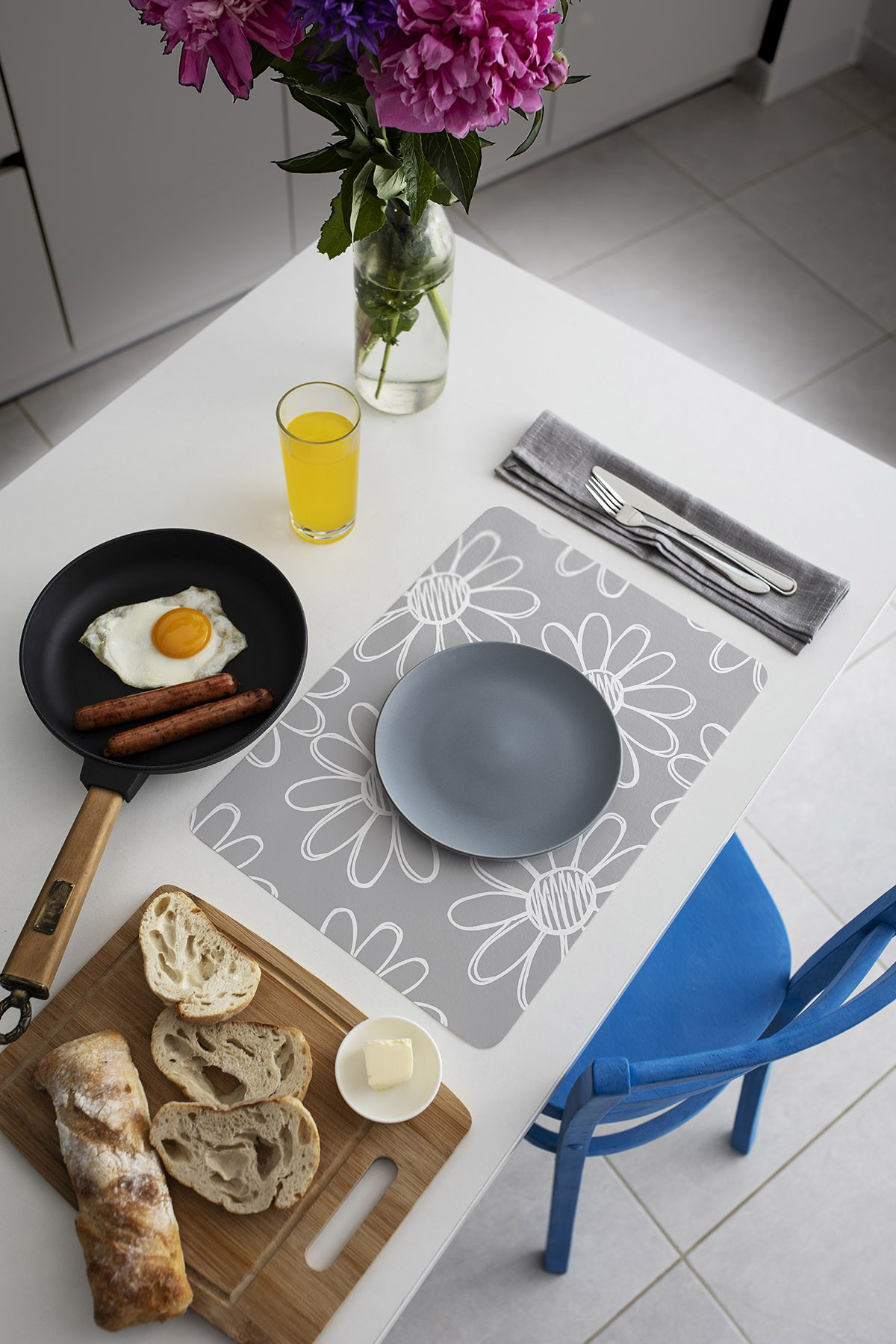 Artikel Bas-036B Dekoratif Baskılı Keçe Amerikan Servisi, Supla 4'Lü Serv