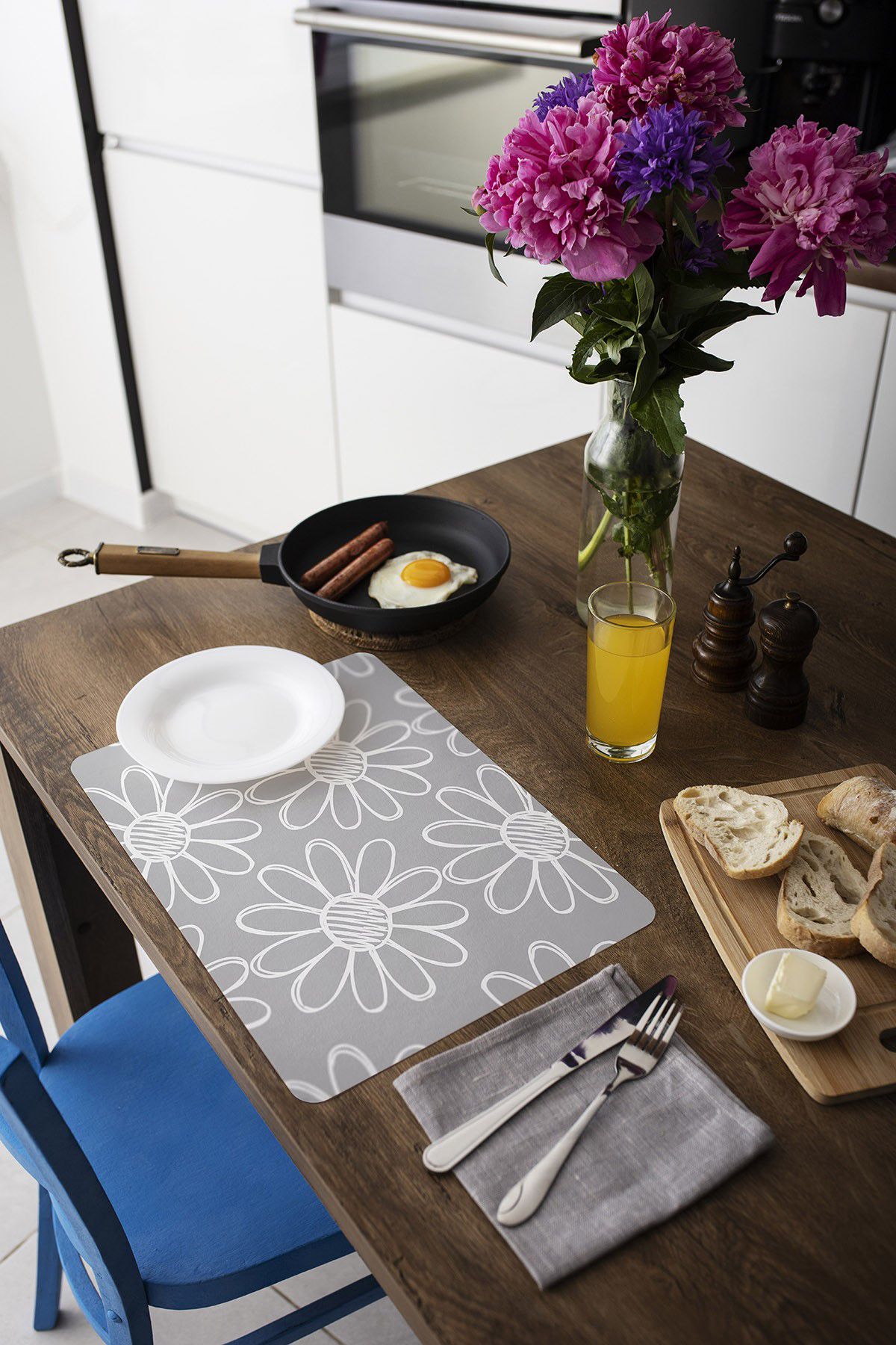 Artikel Bas-036B Dekoratif Baskılı Keçe Amerikan Servisi, Supla 4'Lü Serv