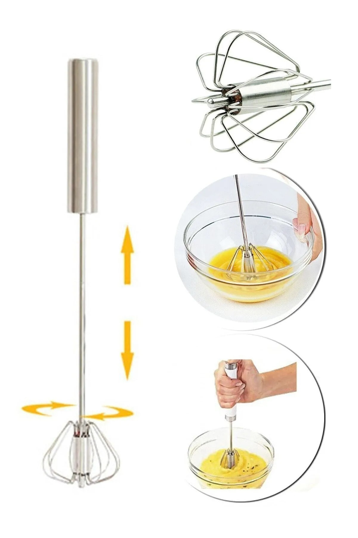 Bas Çek ] Mikser Karıştırıcı Çelik Basmalı Otomatik Çırpıcı T}n