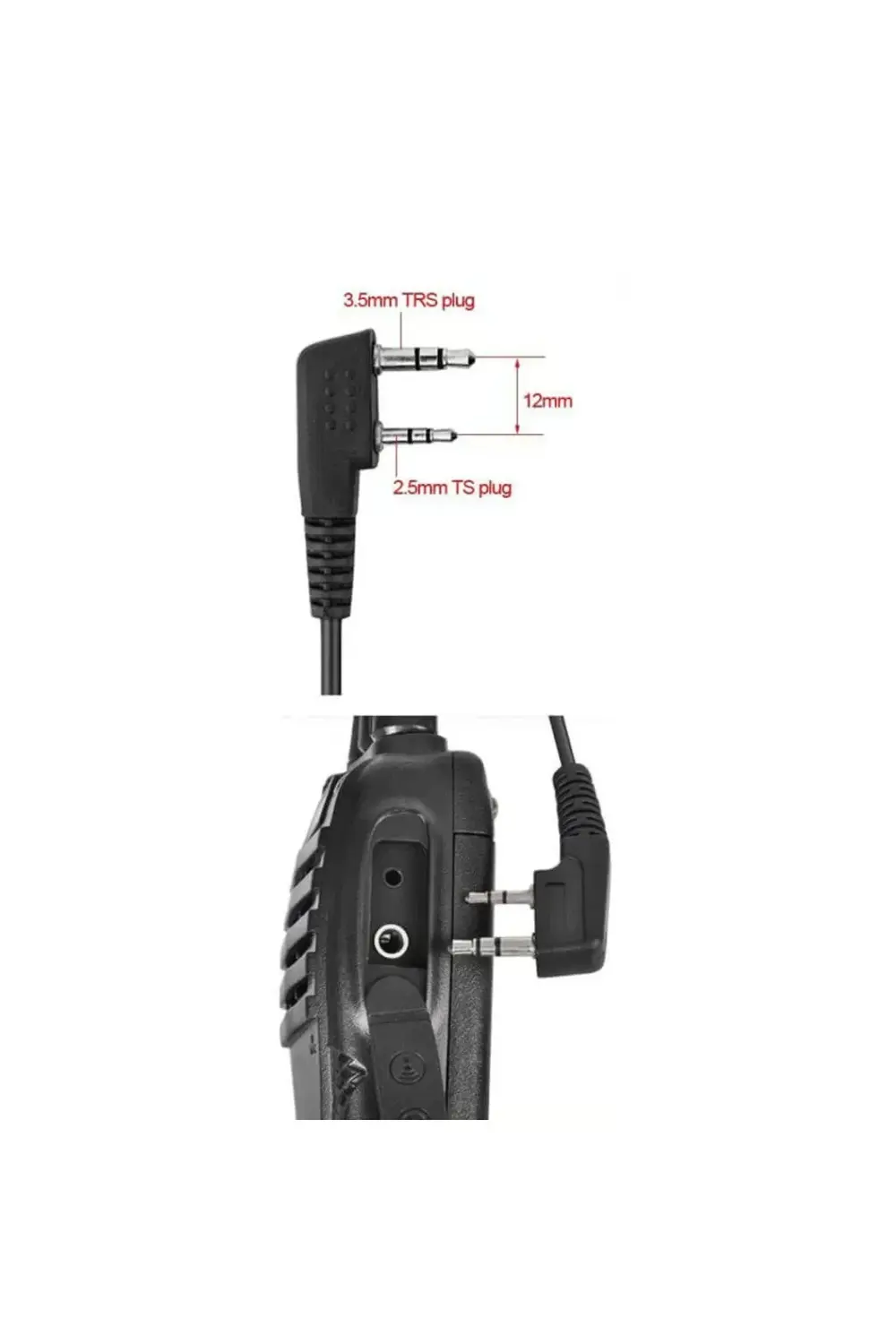 Bas Konuş Mikrofonlu 2 Pin PTT Şeffaf Spiral Telsiz Kulaklığı