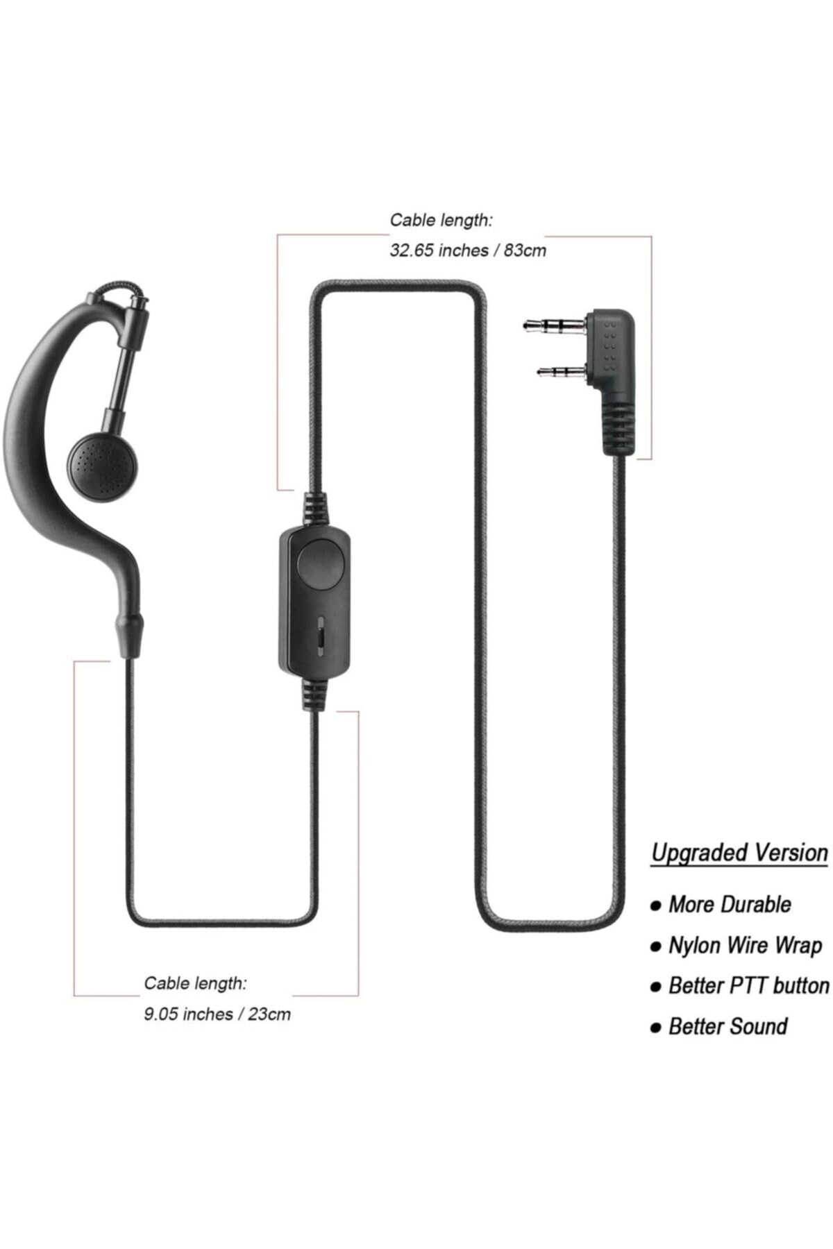 Bas Konuş Mikrofonlu Kulakiçi Telsiz Kulaklık Krisun Kenwood Qyt 