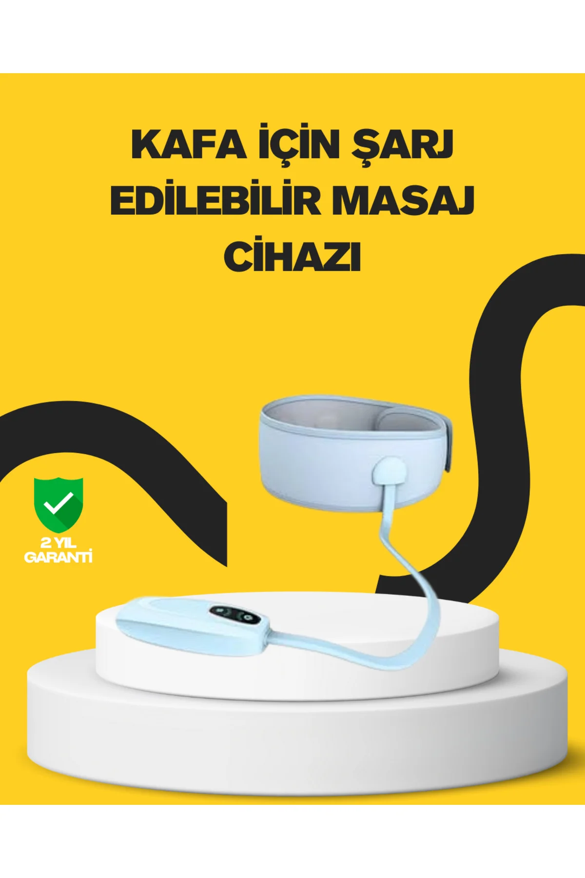 Baş ve Şakak Masaj Aleti Isı Destekli Derin Rahatlama