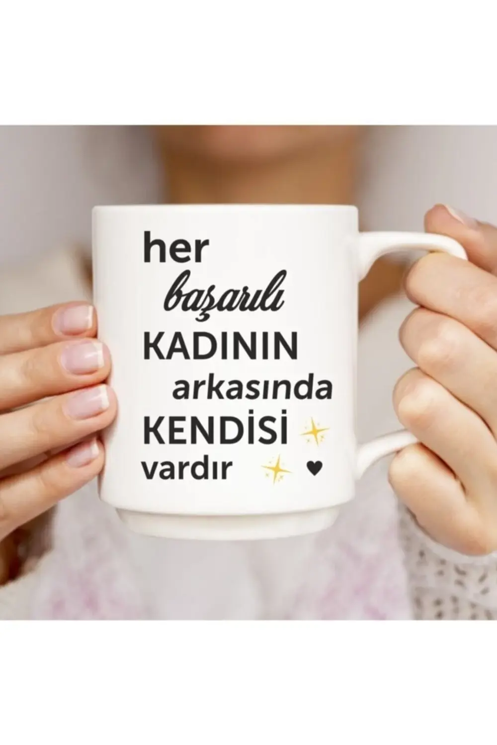 Başarılı Kadın Baskılı Kupa Bardak
