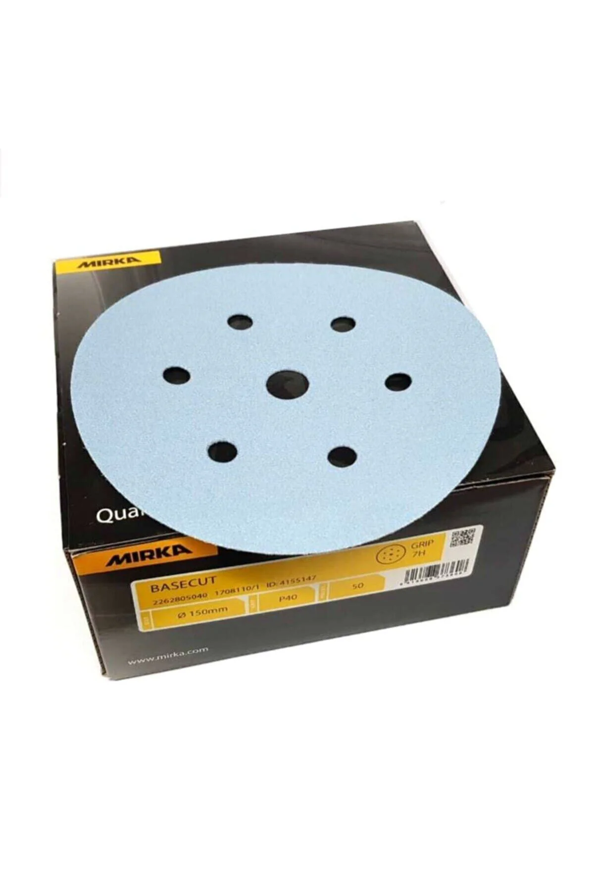 Basecut 150mm 7 Delik Hookıt Dısk Zımpara P60 (50 Adet)