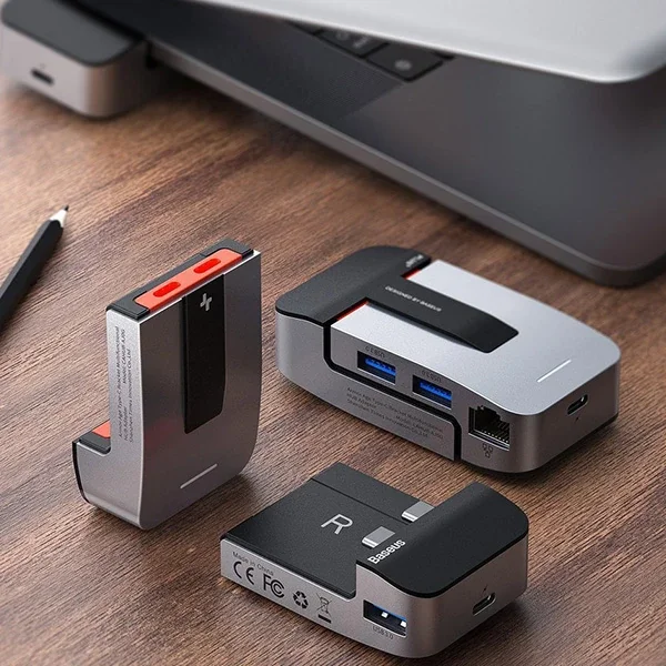 Baseus Armor Age 9in1 Type-C Çok Fonksiyonlu HUB HDMI RJ45 USB 3.0-1852 Baseus Armor Age 9in1 Type-C Çok Fonksiyonlu HUB HDMI RJ45 USB 3.0-1852