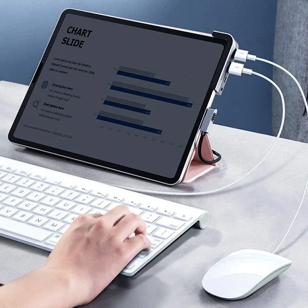 BASEUS Bending Angle No.7 Çok fonksiyonlu 6 Port Type-C Hub (CAHUB-CWJ0G)-1852
