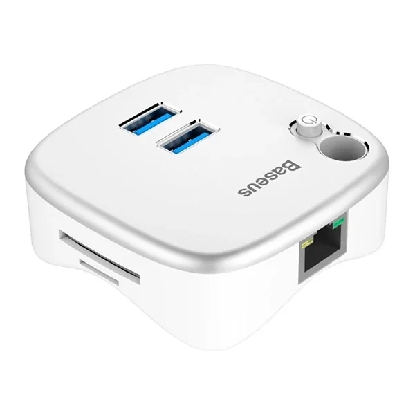 Baseus Çok Fonsiyonlu Notebook Adaptörü Hub Dual USB 3.0 RJ45 TF/SD-1852 Baseus Çok Fonsiyonlu Notebook Adaptörü Hub Dual USB 3.0 RJ45 TF/SD-1852