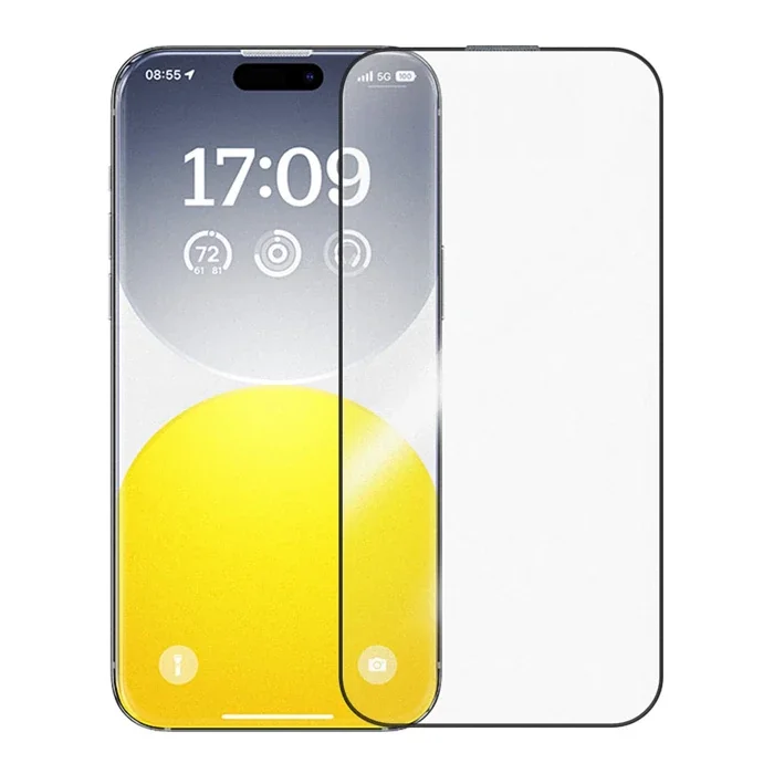 Baseus Crystalline iPhone 15 Pro için Parlama Önleyici Tempered Cam Ekran Koruyucu-1852