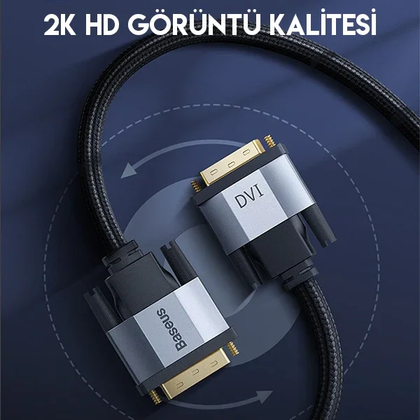 Baseus Enjoyment Series DVI TO DVI HDTV Projector Kablo 1 Metre-1852 Baseus Enjoyment Series DVI TO DVI HDTV Projector Kablo 1 Metre-1852