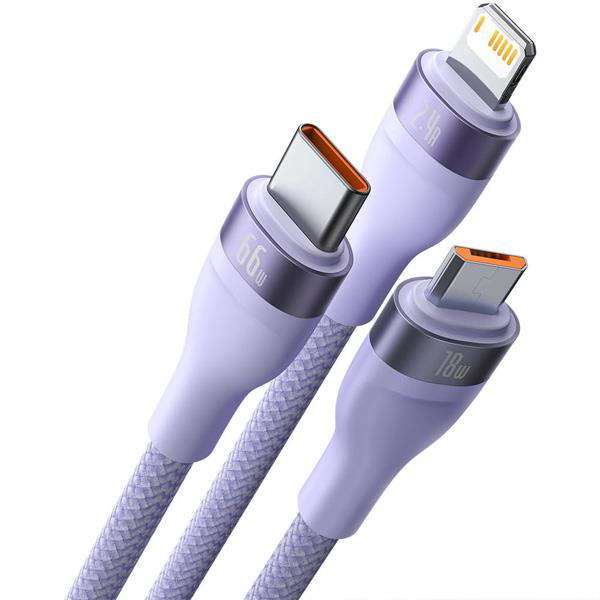 Baseus Flash Series Ⅱ 66W 3in1 iPhone Type-C Hızlı Şarj Kablosu 1