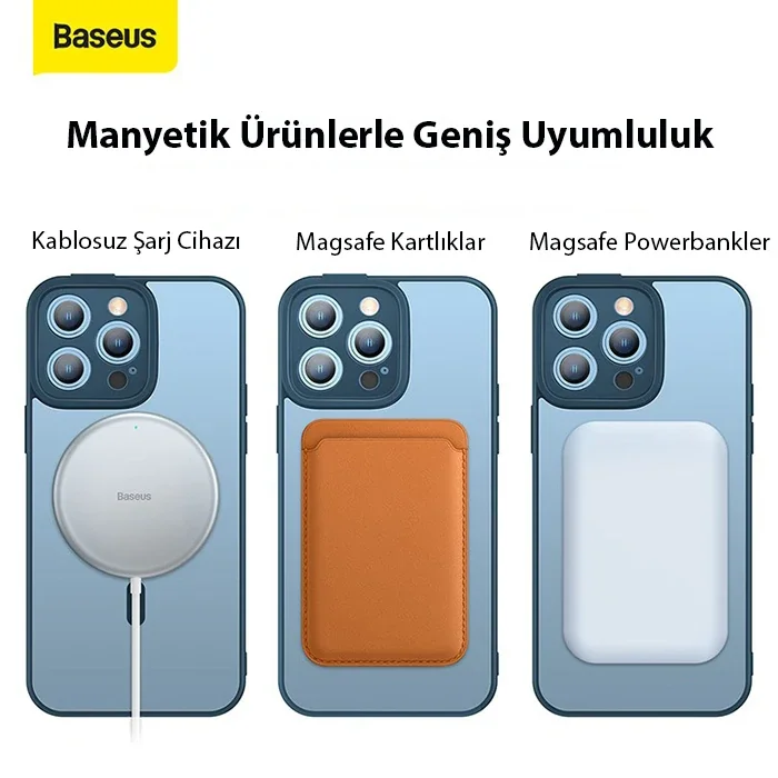 Baseus Frame Series iPhone 14 Pro 6.1 Kamera Koruyuculu Magsafe Kılıf + Tempered Ekran Koruyucu Set-1852 Baseus Frame Series iPhone 14 Pro 6.1 Kamera Koruyuculu Magsafe Kılıf + Tempered Ekran Koruyucu Set-1852