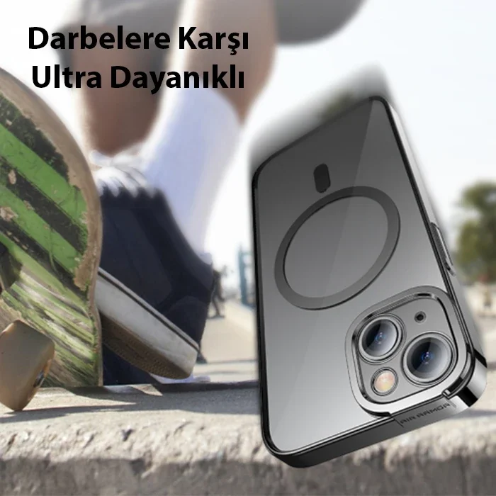 Baseus Glitter iPhone 14 Plus 6.7 Magsafe Silikon Kılıf + Tempered Ekran Koruyucu Set-1852