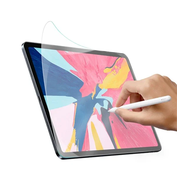 Baseus iPad Pro 12.9 İnch 2021-2020-2018 Paper Like Film Darbe Emici PET Ekran Koruyucu - Şeffaf HD Koruma
