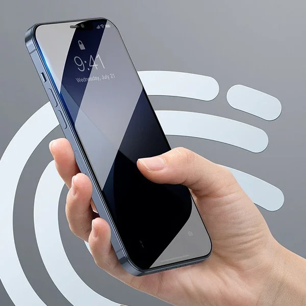 Baseus İPhone 12 Pro Max 6.7 023mm Anti Spy Çerçeveli Tempered Cam Ekran Koruyucu 2 Adet Set-1852