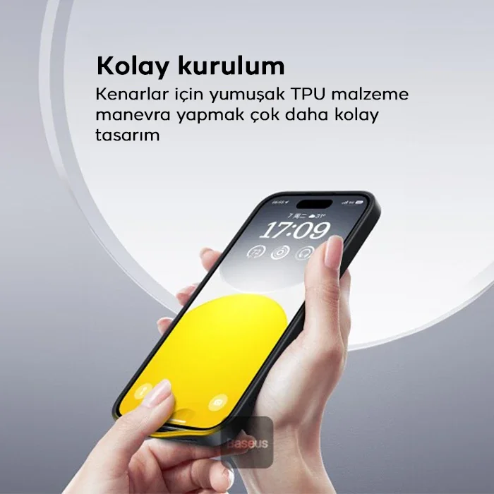 Baseus iPhone 15 Pro SkyRing Serisi Standlı Magsafe Manyetik Kılıf + Tempered Ekran Koruyucu Set-1852 Baseus iPhone 15 Pro SkyRing Serisi Standlı Magsafe Manyetik Kılıf + Tempered Ekran Koruyucu Set-1852