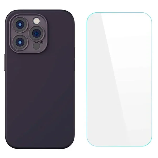 Baseus Liquid Silica iPhone 14 Pro Silikon Kılıf + Tempered Ekran Koruyucu Set-1852