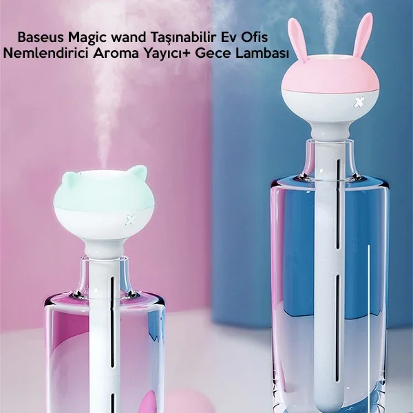 Baseus Magic wand Ev Ofis Nemlendirici Aroma Yayıcı+ Gece Lambası-1852