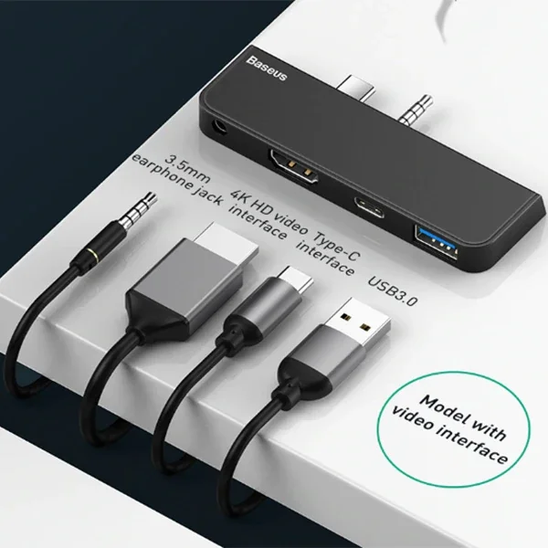 Baseus Multifunctional HUB Surface Go(Type-C+Audio to HD4K+USB3.0+Type-C(data)+Audiok-1852 Baseus Multifunctional HUB Surface Go(Type-C+Audio to HD4K+USB3.0+Type-C(data)+Audiok-1852