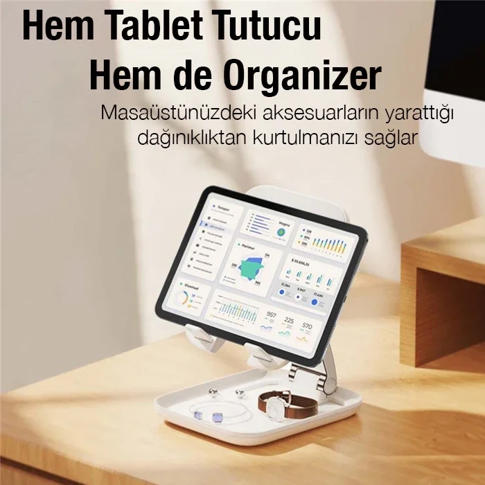 Baseus Seashell Ayarlanabilir Yükseklik Katlanabilir Tablet Standı - Katlanabilir ve Çok Yönlü Tablet Standı