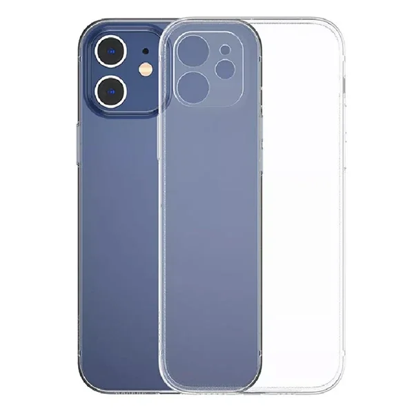 Baseus Simple Case iPhone 12 6.1 İnce Şeffaf Silikon Kılıf Kamera Korumalı-1852