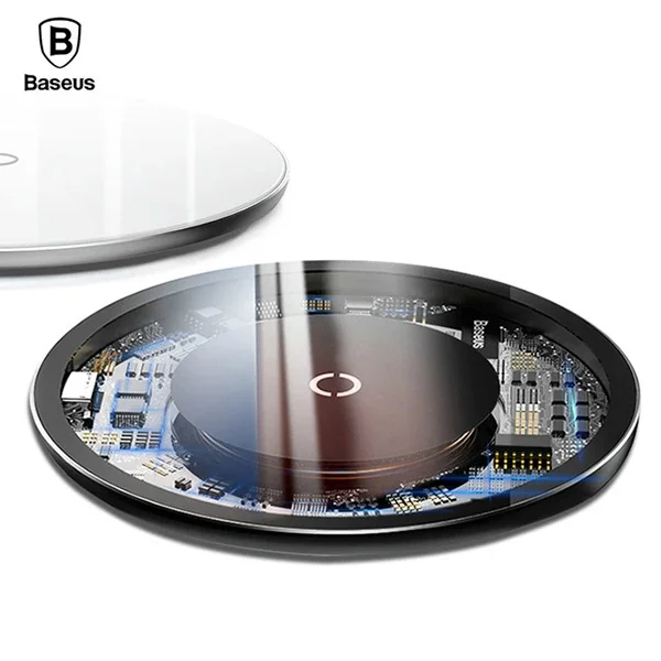 Baseus Simple Kristal 10W Qi Kablosuz Hızlı Şarj Cihazı - Şeffaf ve Universal