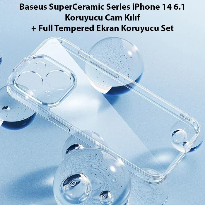 Baseus SuperCeramic Series iPhone 14 Plus 6.7 Koruyucu Cam Kılıf+Full Tempered Ekran Koruyucu Set-1852 Baseus SuperCeramic Series iPhone 14 Plus 6.7 Koruyucu Cam Kılıf+Full Tempered Ekran Koruyucu Set-1852