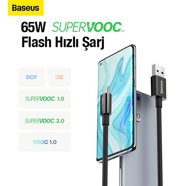 Baseus  Superior Series 65W Usb To Type-C Hizli Data Şarj Kablosu 