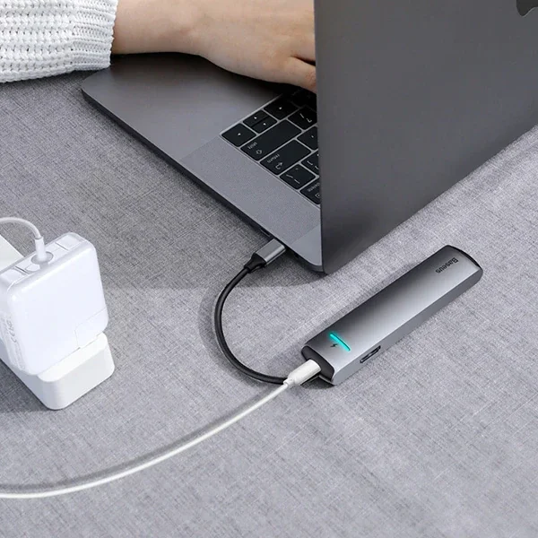 Baseus Usb Type C 6in1 HDMI 3x USB 3.0 RJ45 Çoğaltıcı Adaptör-1852 Baseus Usb Type C 6in1 HDMI 3x USB 3.0 RJ45 Çoğaltıcı Adaptör-1852