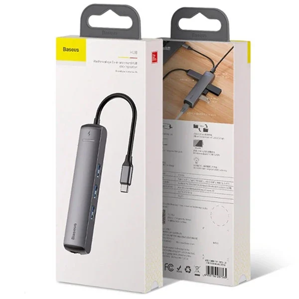 Baseus Usb Type C 6in1 HDMI 3x USB 3.0 RJ45 Çoğaltıcı Adaptör-1852 Baseus Usb Type C 6in1 HDMI 3x USB 3.0 RJ45 Çoğaltıcı Adaptör-1852