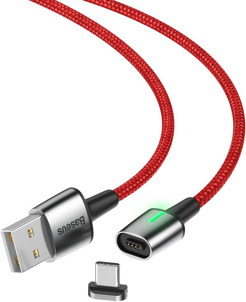 Baseus  Zinc Magnetic Şarj Data Kablosu Type-C Başlik 3A 1Metre