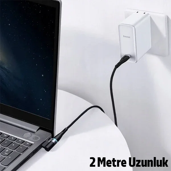 Baseus Zinc Manyetik Type-C to DC Square Portu Lenovo Laptop Şarj Kablosu 100W 2m-1852 Baseus Zinc Manyetik Type-C to DC Square Portu Lenovo Laptop Şarj Kablosu 100W 2m-1852