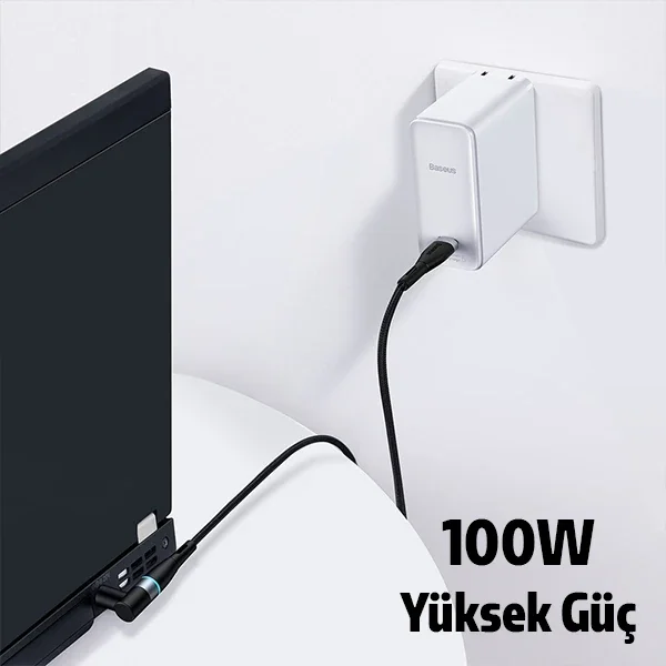 Baseus Zinc Manyetik Type-C to DC Round (79x55mm) Lenovo Laptop Şarj Kablosu 100W 2m-1852 Baseus Zinc Manyetik Type-C to DC Round (79x55mm) Lenovo Laptop Şarj Kablosu 100W 2m-1852