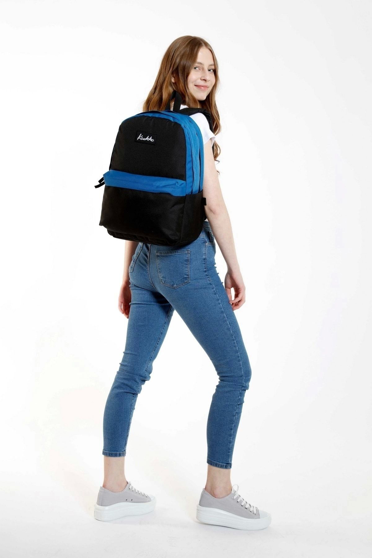 Kaukko Basıc Colors Sırt Çantası ( Siyah-Çivit )