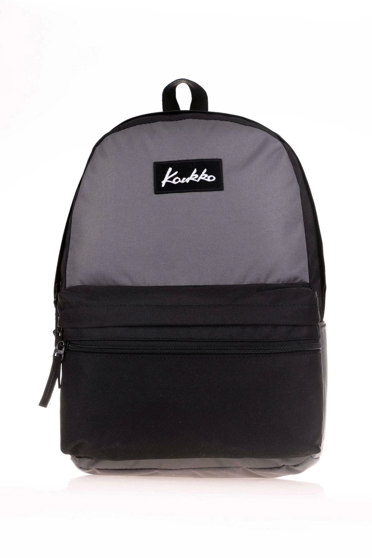 Kaukko Basıc Duble Colors Sırt Çantası ( Gri-Siyah )